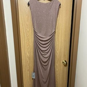 NWT floor length glitter crepe evening gown